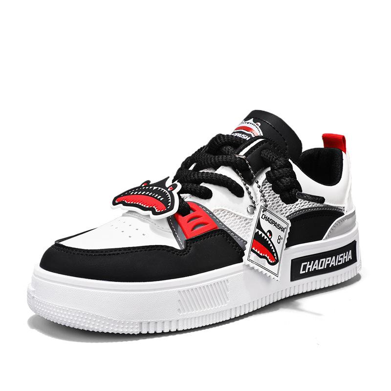 

Летняя мужская обувь 2025 новая спортивная на плоской подошве нескользящая сетчатая повседневная обувь дышащая молодежная на толстой подошве персонализированная обувь для скейтборда 39