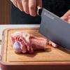 Double-sided Solid Wood Cutting Board Non Slip Wooden Stainless Steel Cutting Board Antibacterial Vegetable Cutting Board