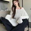 Lazy Loose Sweater Cover Slanted Shoulder Long Sleeved Knitted Sweater Women's Spring Design Sense Spicy Girl Versatile Top