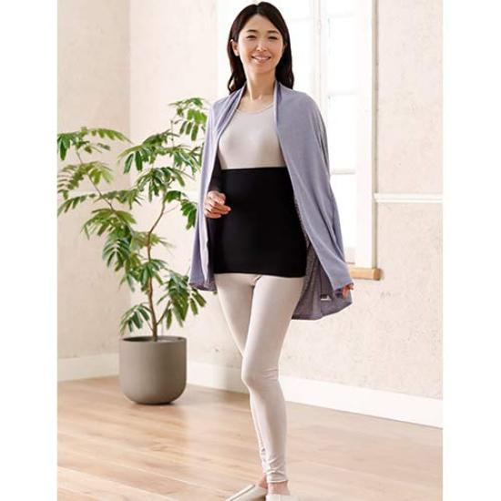 BS Fine Stone Long Waist Warmer for Stomach Cold and Made in and BN2202 Pink "Wearable Bath" Fatigue, Japan, Women's Men's, (Black, Gray, Beige, M, L,
