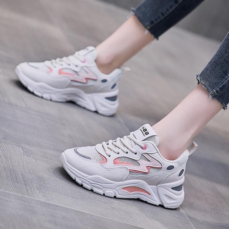 New autumn and winter student sports shoes shock absorption running lightweight dad shoes velvet cotton shoes
