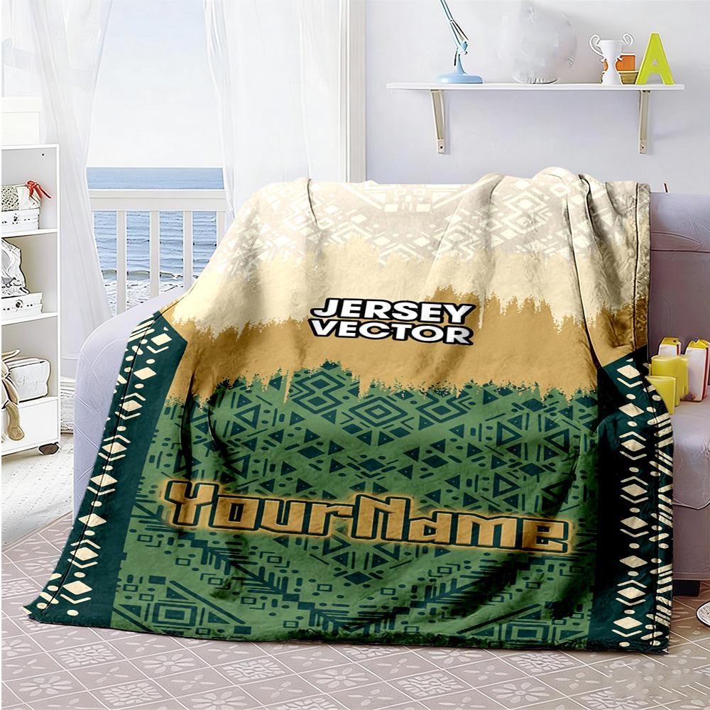 Ethnic Tribal Patterns Personalized Name Blanket Cozy Personalized Blanket Warmthful Decor Throw For Seaside Office Chair Sofa Picnics