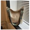 European & American Fashion Large Capacity Solid Color PU Bucket Shoulder & Crossbody Bag for Women