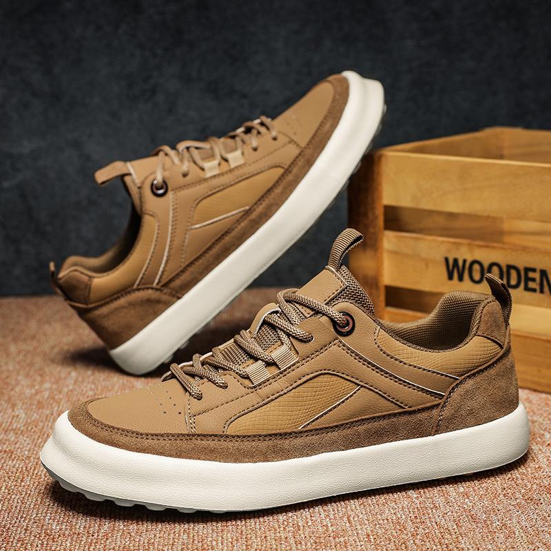 Fashion Soft Casual Leather Mens Sneakers New Arrival Man Casual Shoes Sports Walking Shoes Outdoors Skateboard Footwear Tenis Masculino