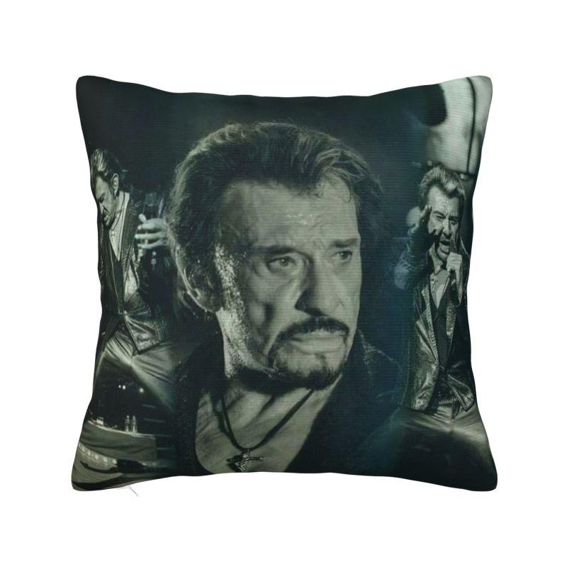 French Rock Music Johnny Hallyday Cushion Cover Polyester Throw Pillow Case Living Room Decoration Bedding Sofa Pillowcase