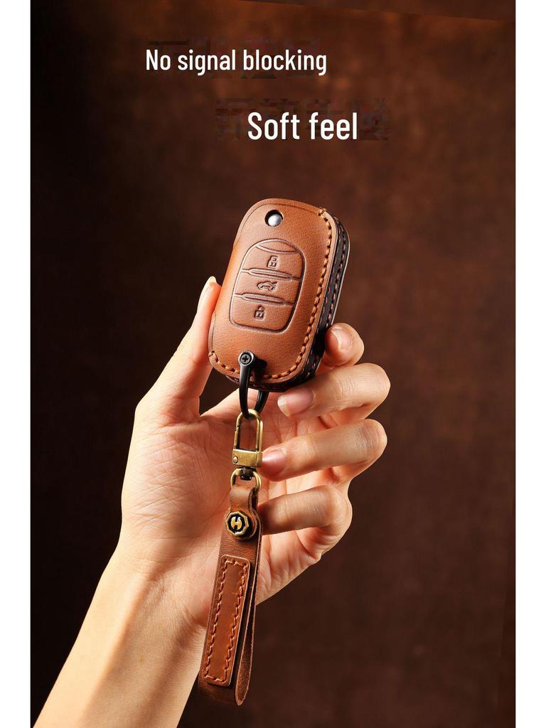 Pokrowiec na kluczyk z prawdziwej skóry dla Wuling Baojun 730/530/360/E200 model składany