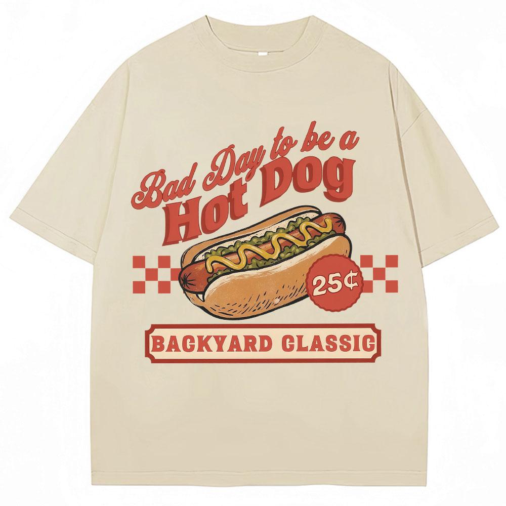 Funny Hot Dog Graphic T Shirt Bad Day Be A Hotdog Humor Tshirt Unisex Women Fashion Summer Oversized Soft Cotton Casual T Shirts