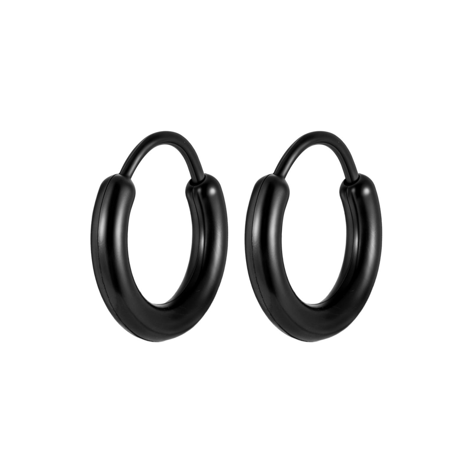 

Vnox Resin Round Circle Cartilage Earrings For Men Women Stylish Black Small Hoop Causal Street Wear