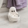 Ghost Themed Home Decoration Halloween Candle Holder, Cute 3D Printed Tea Light Holder for Stable Tealight Display Stand Scented Candles, Small
