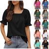 Women's Top Loose Version Of Casual Short Sleeve Fashion Square Neck T-shirt Top
