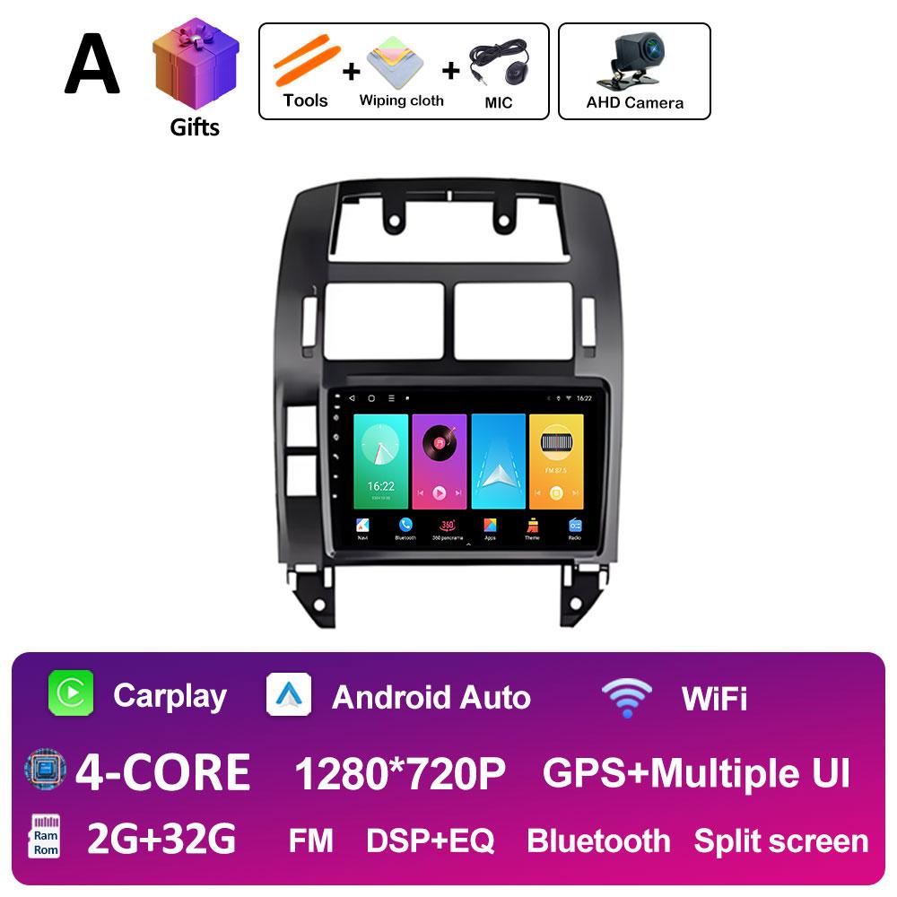 Android 14 Wireless Carplay For Volkswagen VW Polo MK4 6Q 9N 9N3 2004 2005 - 2009 GPS Navigation DSP Stereo Autoradio Head Unit
