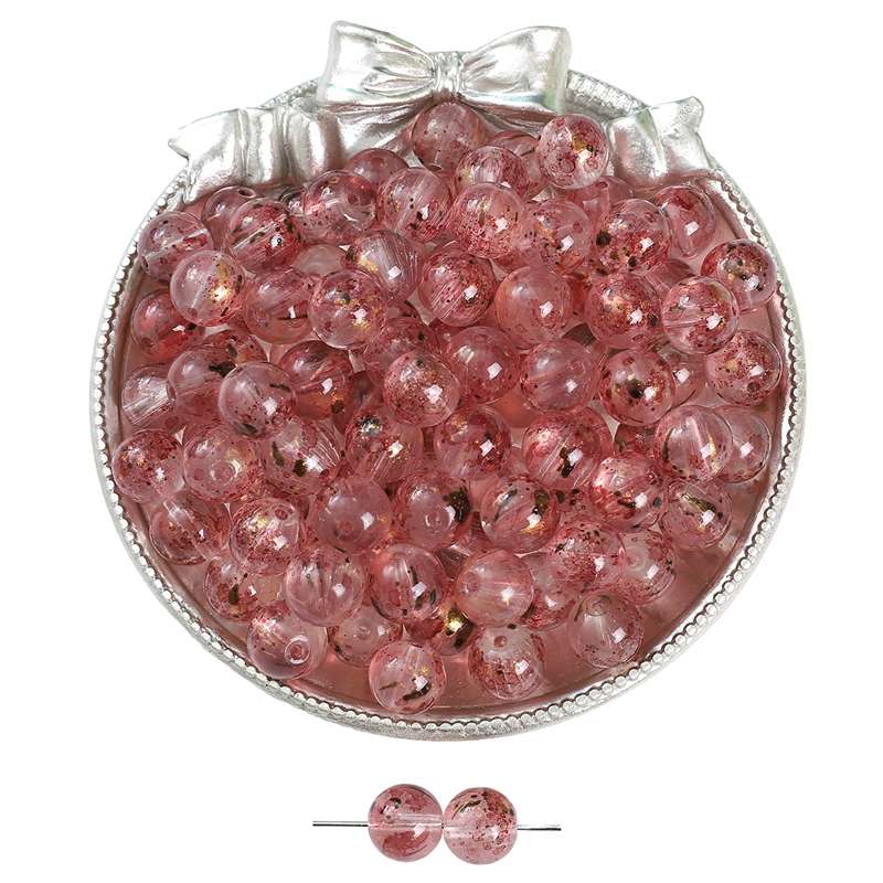30/50 pezzi Perline di Vetro Cristallo Inchiostro Pervasivo Ghiaccio Tintura Halo Spruzzate Perline Distanziatrici Libere Dorate per Creazione di Gioielli