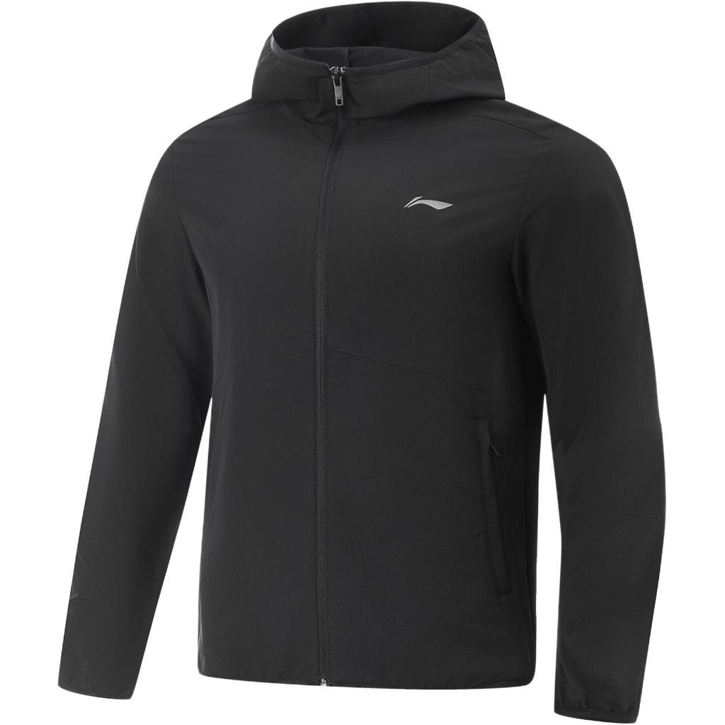 Li Ning Fitness Series Hooded Logo Stitching Zipper Windbreaker Men Outerwear AFDVE81-4