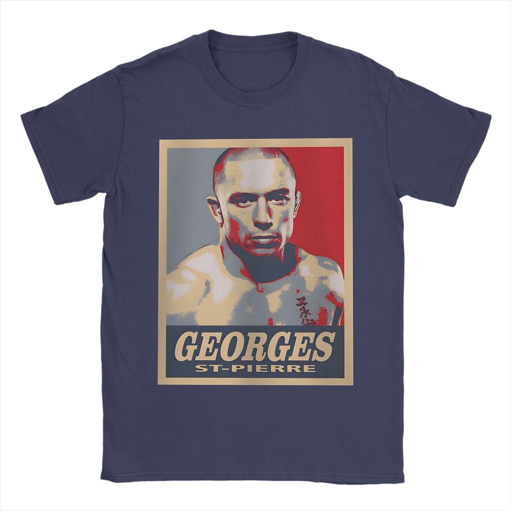 Georges St Pierre TShirt Men  Vintage 100 Cotton Tees Round Neck Short Sleeve T Shirts Gift Idea Tops