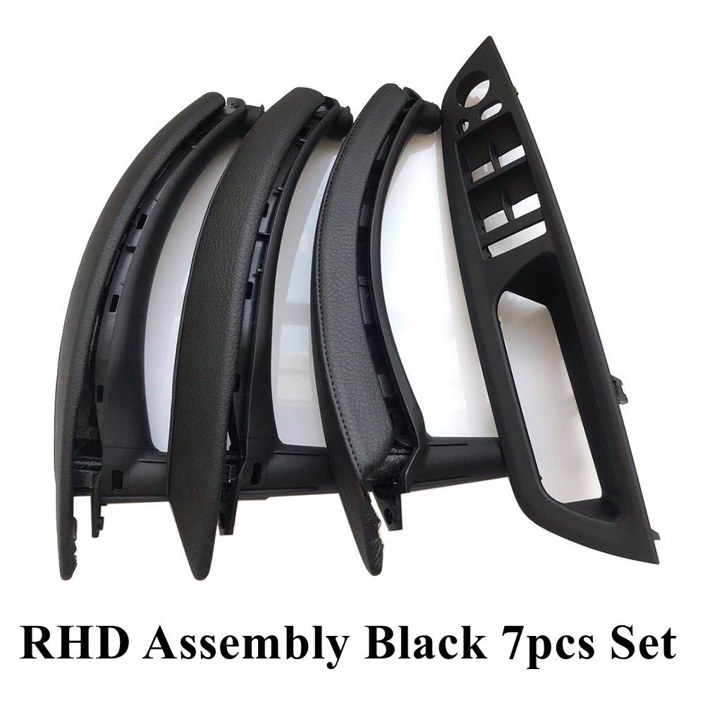 LHD RHD Car Interior Armrest Door Handle Inner Panel Pull Trim Leather Outer Cover Set For BMW X5 X6 E70 E71 E72 2007-2013
