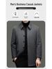Hengyuanxiang Herren Quadratischer Kragen Mittellanger Wollmantel mit Abnehmbarem Daunenfutter - 2025 Herbst/Winter Warmer Windbreaker