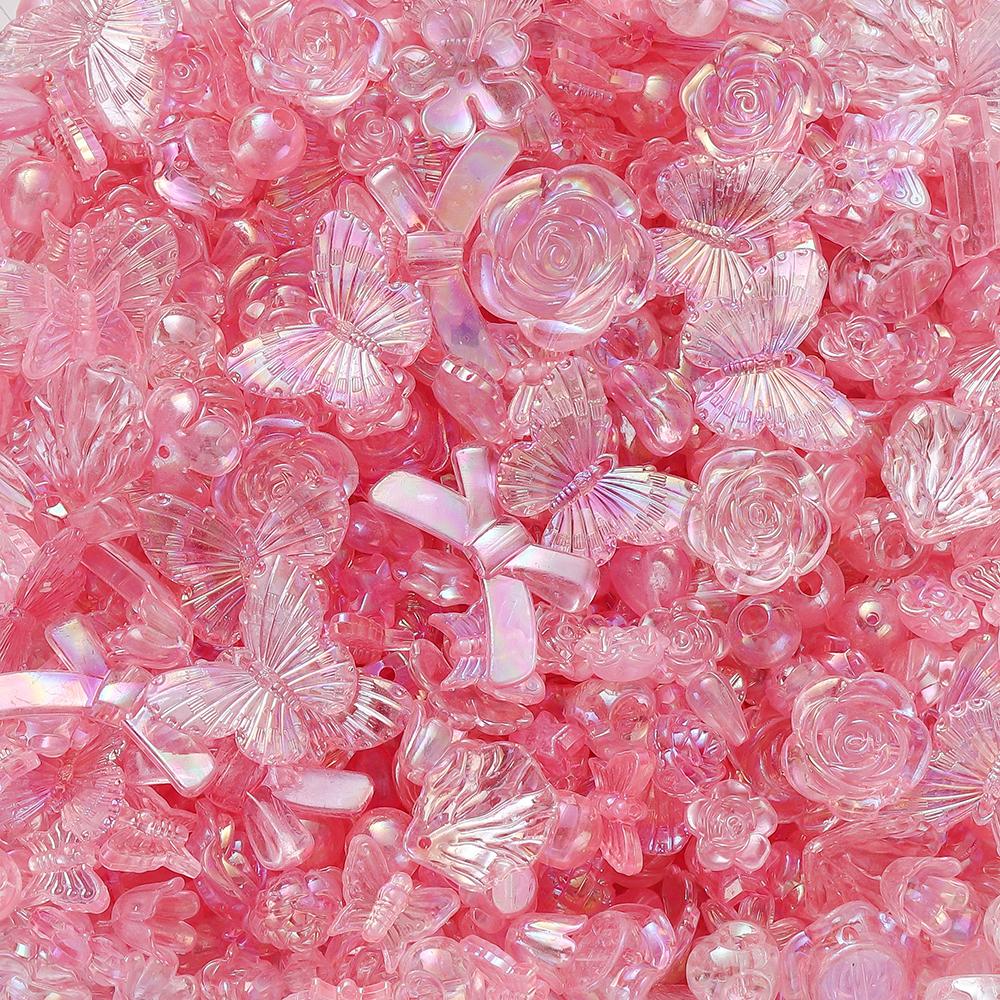 30g Colorful Mixed Butterfly Shell Acrylic Bead Loose Spacer Beads for DIY Necklace Bracelets Jewelry Making Accessories