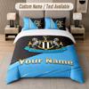 Custom Bedding Set Newcastle United FC Pattern, Print Name Text 1 Duvet Cover Plus 2 Pillowcases Home Textile