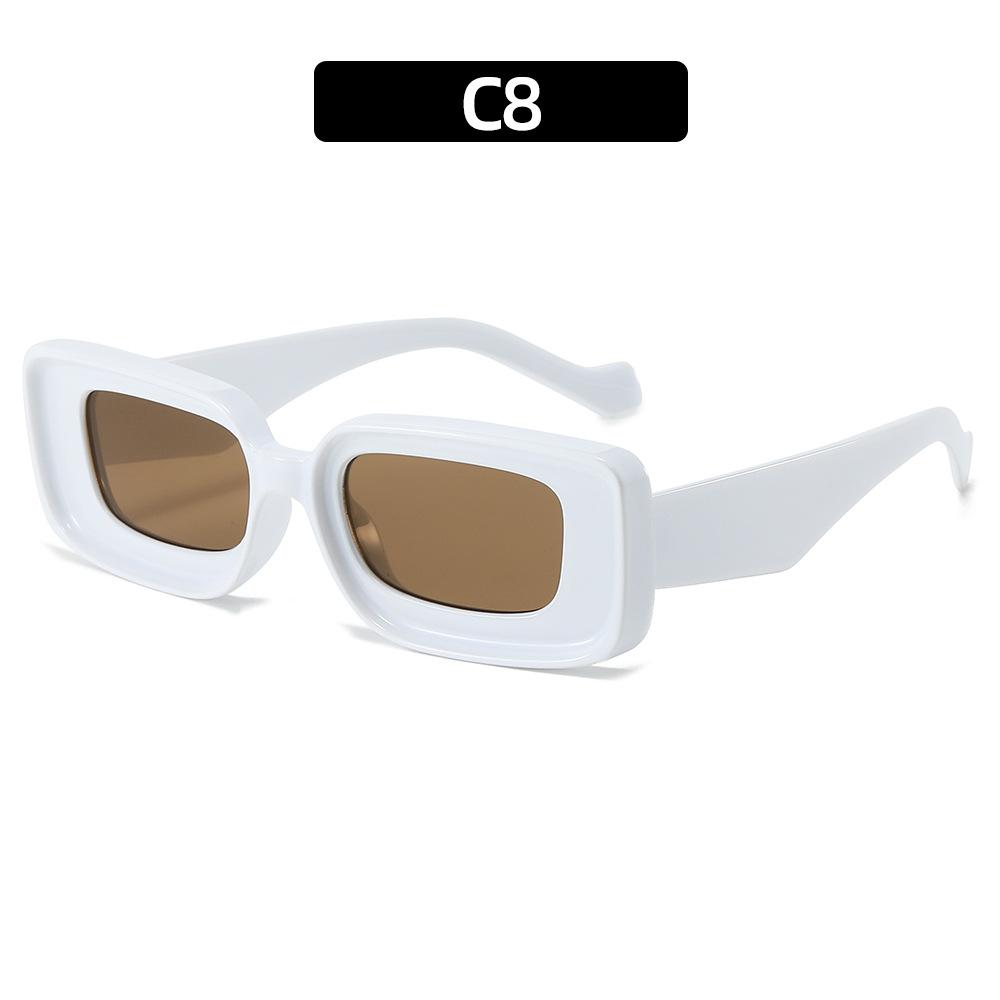 

Винтажные маленькие квадратные солнцезащитные очки с толстой оправой, модные вогнутые солнцезащитные очки as shown in the picture