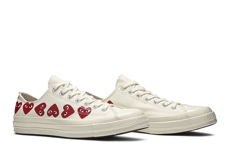 Herren Sneaker Converse Chuck Taylor All Star 70 Ox Comme des Garcons PLAY Multi-Heart Weiß Weiß/Rot/Egret