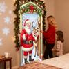 90x180cm Weihnachtstürabdeckung Großes Banner Weihnachtsmann Rentier Dekor für Zuhause Wohnzimmer Schlafzimmer Büro Bauernhaus Restaurant