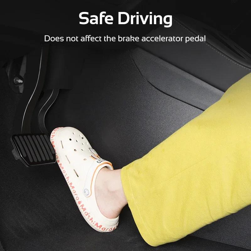 For Tesla Model 3 Y 2021-2026 LHD Center Console Two Side Anti Kick Pad Protector PU Leather Sticker Foot Cover Car Accessories