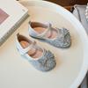 Mädchen Lederschuhe Kinder Strass Prinzessin Schuhe 2025 Frühling und Herbst neue Mädchen Schleife Einzel Schuhe mittelgroße und kleine Kinder Performance sh