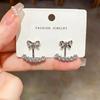 Niche Fashion Zircon Bow Earrings: Elegant Light Luxury for Women