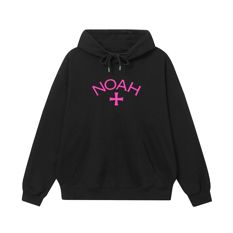 NOAH Pink Cross Print Hoodie Men Women Loose Casual Winter Sweatshirt