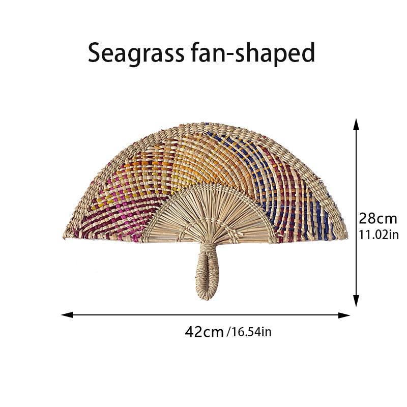 

Летний ручной плетеный соломенный веер, ручной работы, веер из травы, охлаждающий вентилятор, скандинавские подвесные настенные украшения для домашнего декора спальни