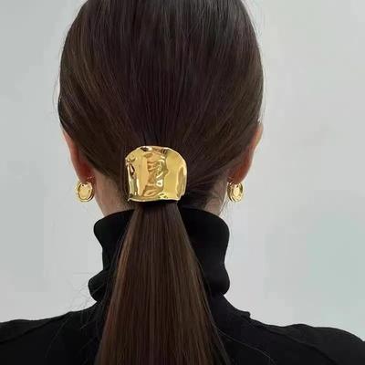 Épingle à cheveux en métal coréen concave-convexe irrégulier pour femmes, style rétro de haute qualité, support queue de cheval, épingle à cheveux, coiffure