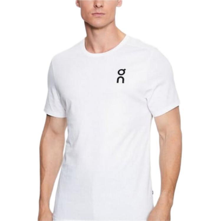 On Frt Logo Printed Fitted Crew Neck Short Sleeve T-Shirt Men T-Shirts White 1MD10540069
