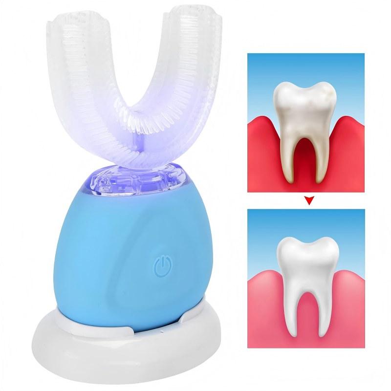 Ipx7 waterproof U-shaped teeth whitening set, ultrasonic electric teeth whitening lamp, portable oral cleaning tool