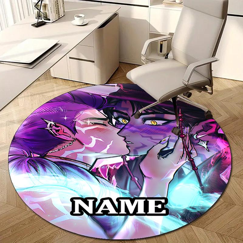 Personalized K-KPop Demon Hunters Round Chair Office Rug - Perfect for Mat, Office Chair & More - Ideal Gift for Birthdays and Holidays