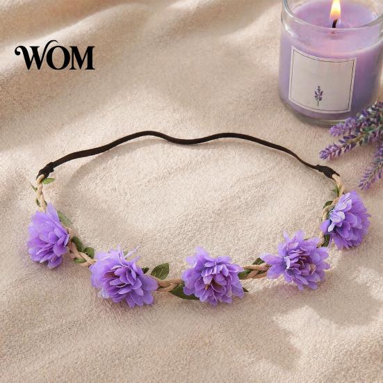 Fairy Style Hairband for Hanfu Flower Headband, Crown, Headpiece, Boho Floral Wreath Headband Hair Accessories Women Wedding Birthday Festival