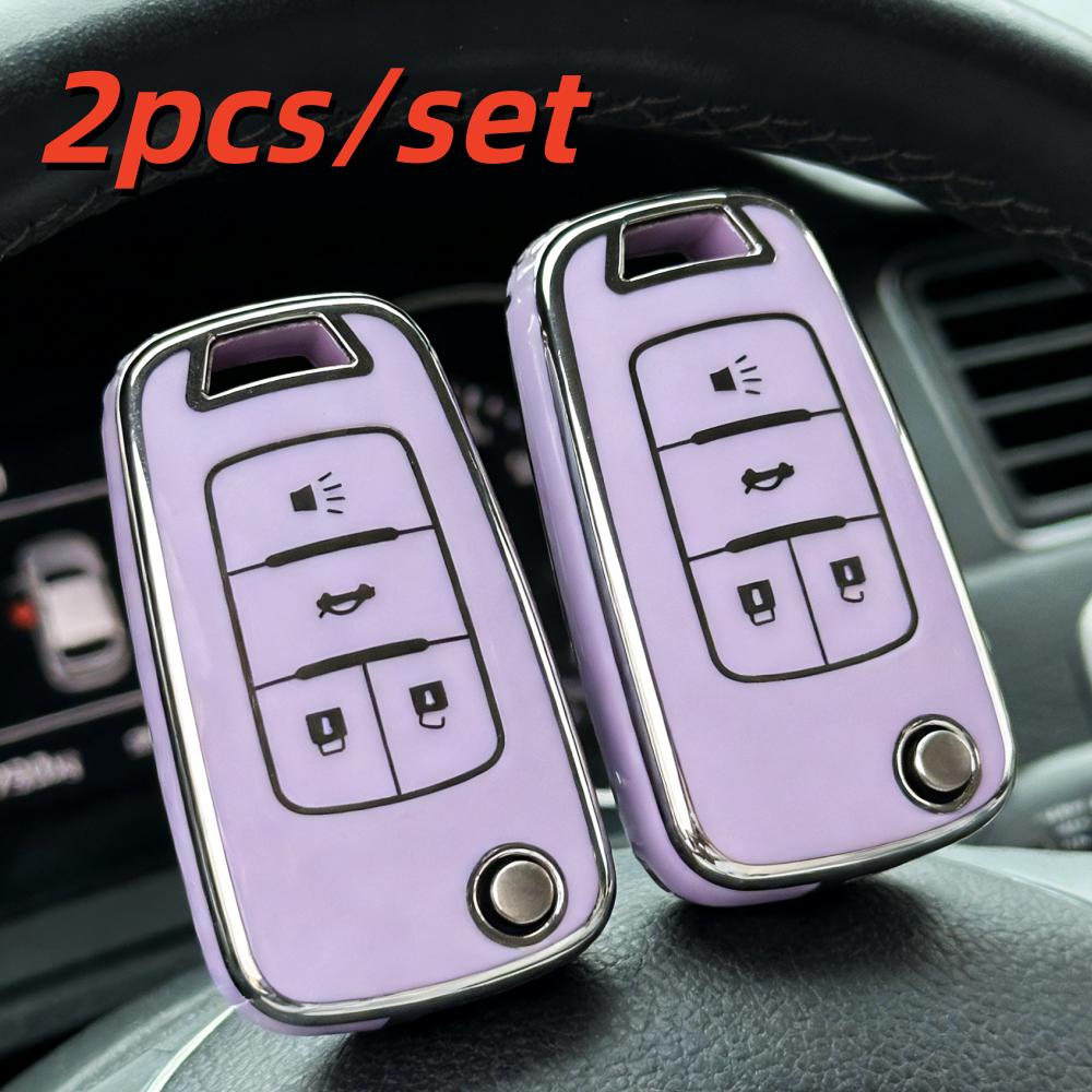 2Pcs Car Key Case Covers For Chevrolet Cruze Aveo Trax Sail Malibu Captiva Opel Vauxhall Astra J Corsa Insignia Mokka 4 Buttons