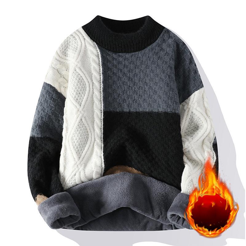 

Японский винтажный свитер для мужчин, свободный крой, лоскутный вязаный пуловер, осень-зима, повседневный вязаный мужской женский джемпер S чёрный