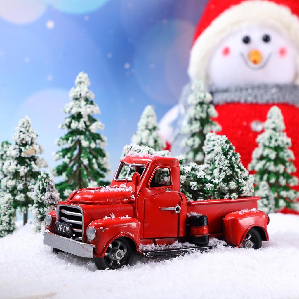 Xmas Decoration 6 Sizes of Mini Snow Pine Model Trees Scenery Trees for Christmas Decoration Winter Ornaments Crafts for Home