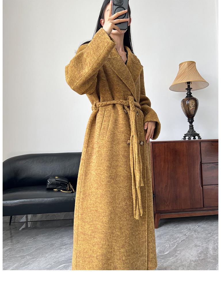 Dámský oboustranný kašmírový vlněný kabát - 2025 podzim/zima korejský módní styl.