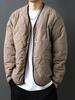 Men's Retro Quilted Cotton Jacket - Warm, Padded, Collarless Design for Winter Layering