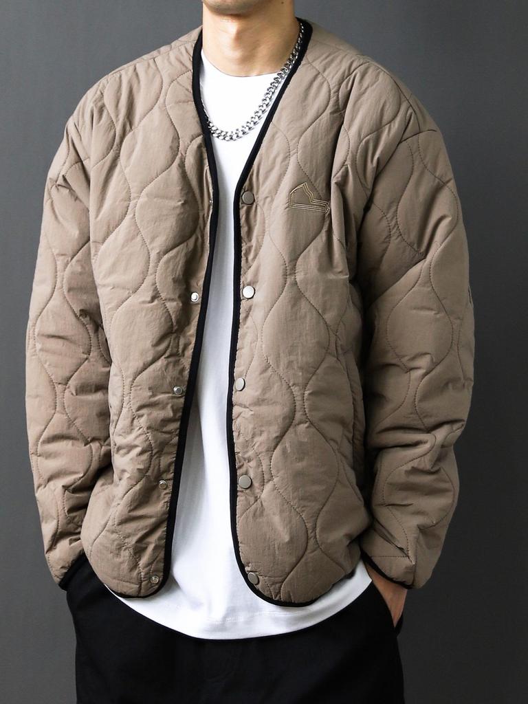 Men's Retro Quilted Cotton Jacket - Warm, Padded, Collarless Design for Winter Layering