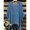 2026 Camiseta de Manga Corta Irregular de Moda con Estampado Floral Vintage para Mujer Ropa de Mujer Holgada y Casual Top Oversize