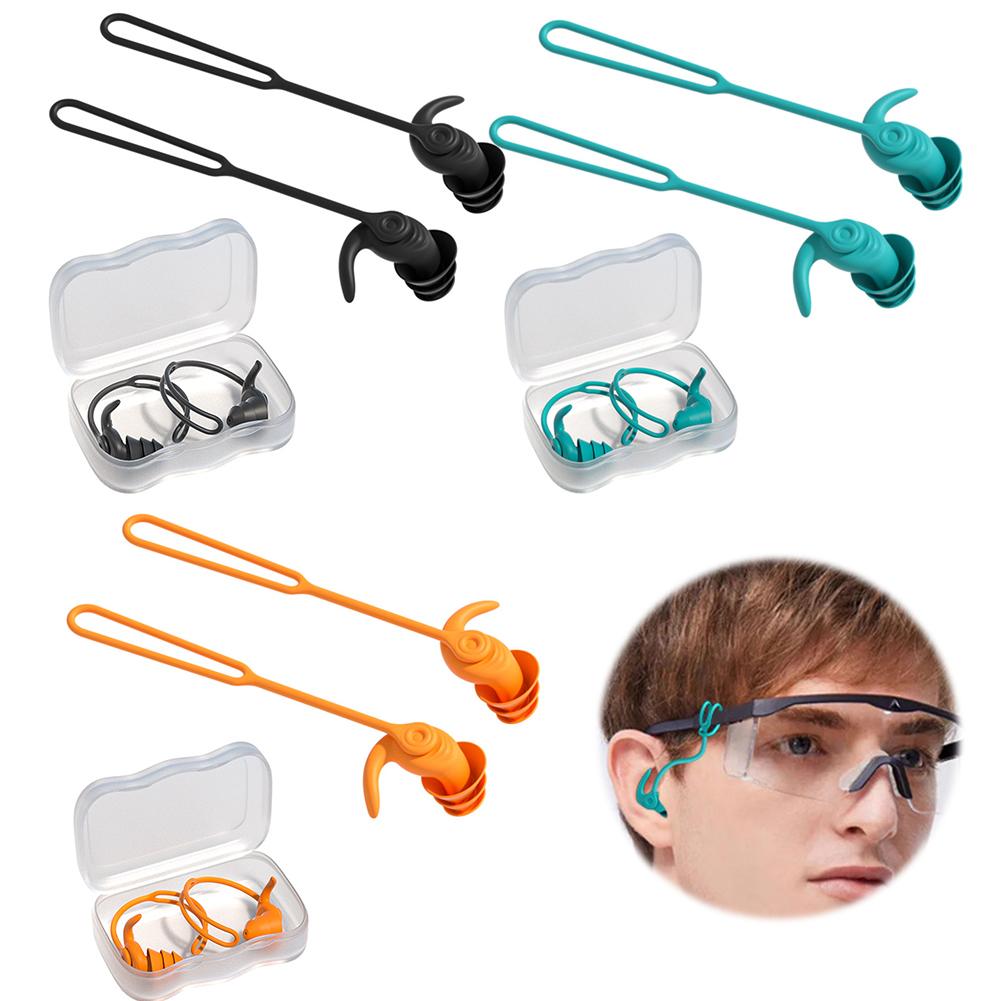 Silicone Ear Plugs Sleep Earplugs Noise Reduction Swimming Earplugs With Rope For Men Women Diving Underwater Ear Plugs