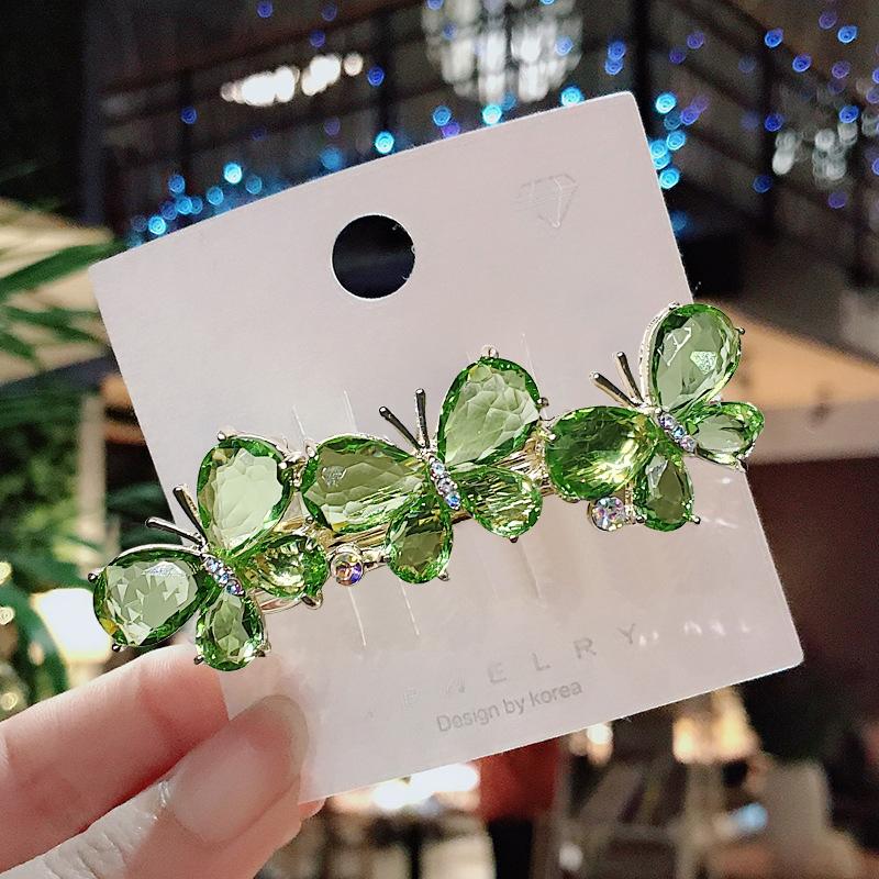 Fashion Crystal Butterfly Hair Clip Large Top Clip Flower Spring Clip Cute Women's Duckbill Clip Headdress