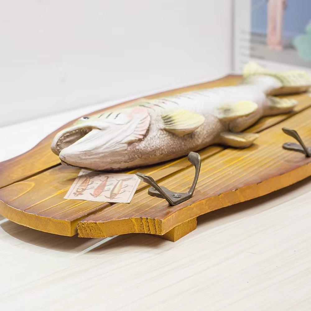 Handmade Wood Fish Wall Hanging Ornaments Unique Fish Decor Hook  Home Decor