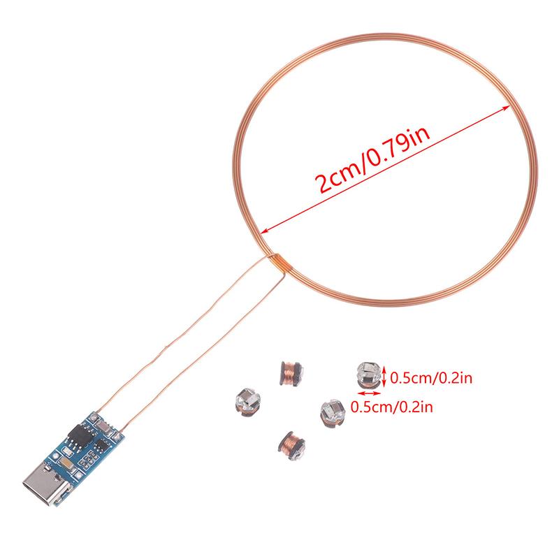 5Pcs Wireless Power Supply Transmitter Coil 5V USB Receiver LED Light Induction Lamp for Model Robot Toys Sand Table