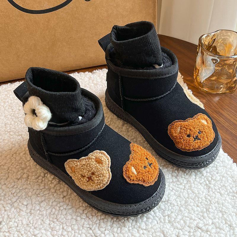 Girls Korean Version Cute Cartoon Snow Boots 2025 Winter New Velvet Thickened Warm Boys Large Cotton Boots Cotton Shoes