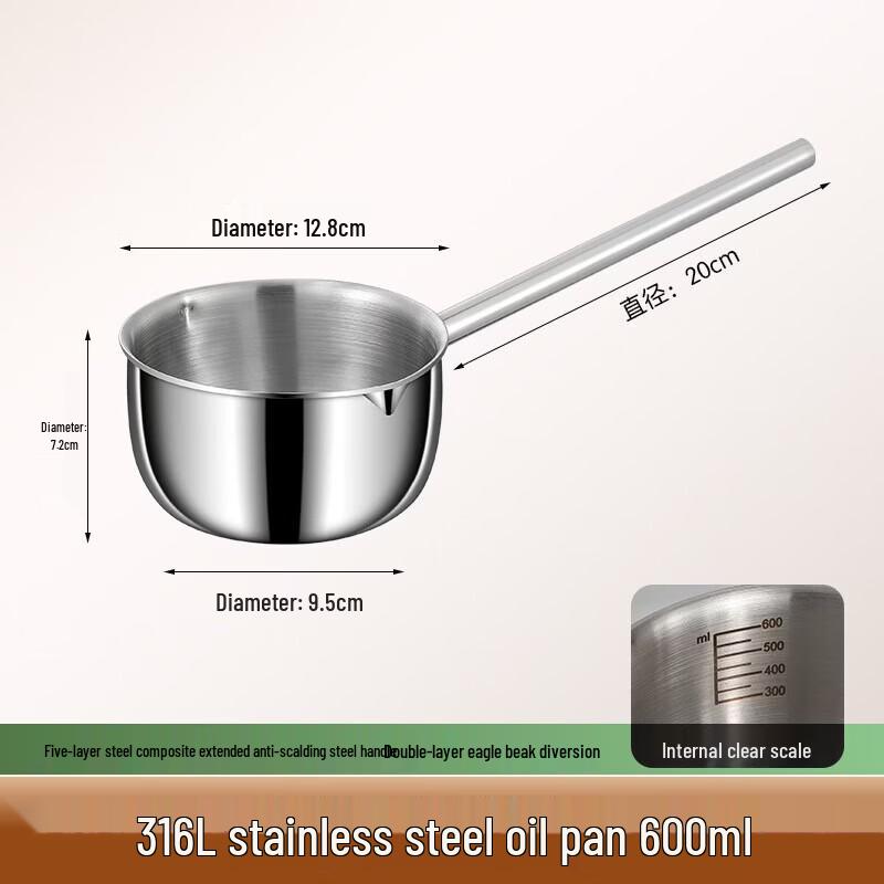 316 Stainless Steel Long Handle Saucepan