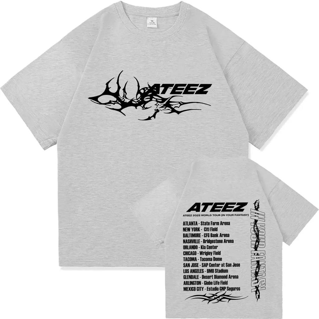 2026 ATEEZ World Tour In Your Fantasy O-Neck Tshrits Men Women Fashion Casual Clothing Hip Hop Teenagers Cotton Comfort Tshrit Unisex