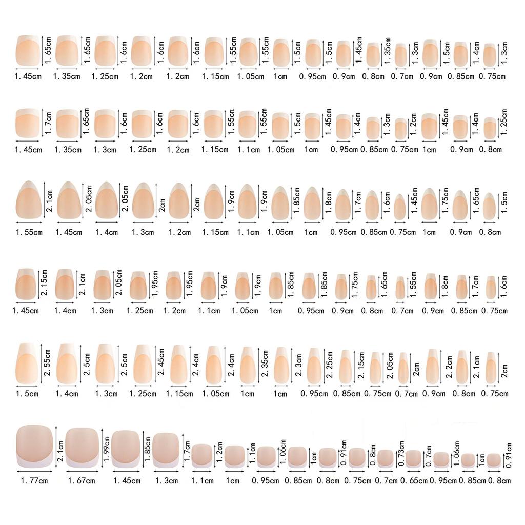 150 Stück DIY mattierte, nicht abfärbende Nagelkunst mit nicht abfärbendem Weiß, klassisches Work In Progress, französisches Kunstnagelstück